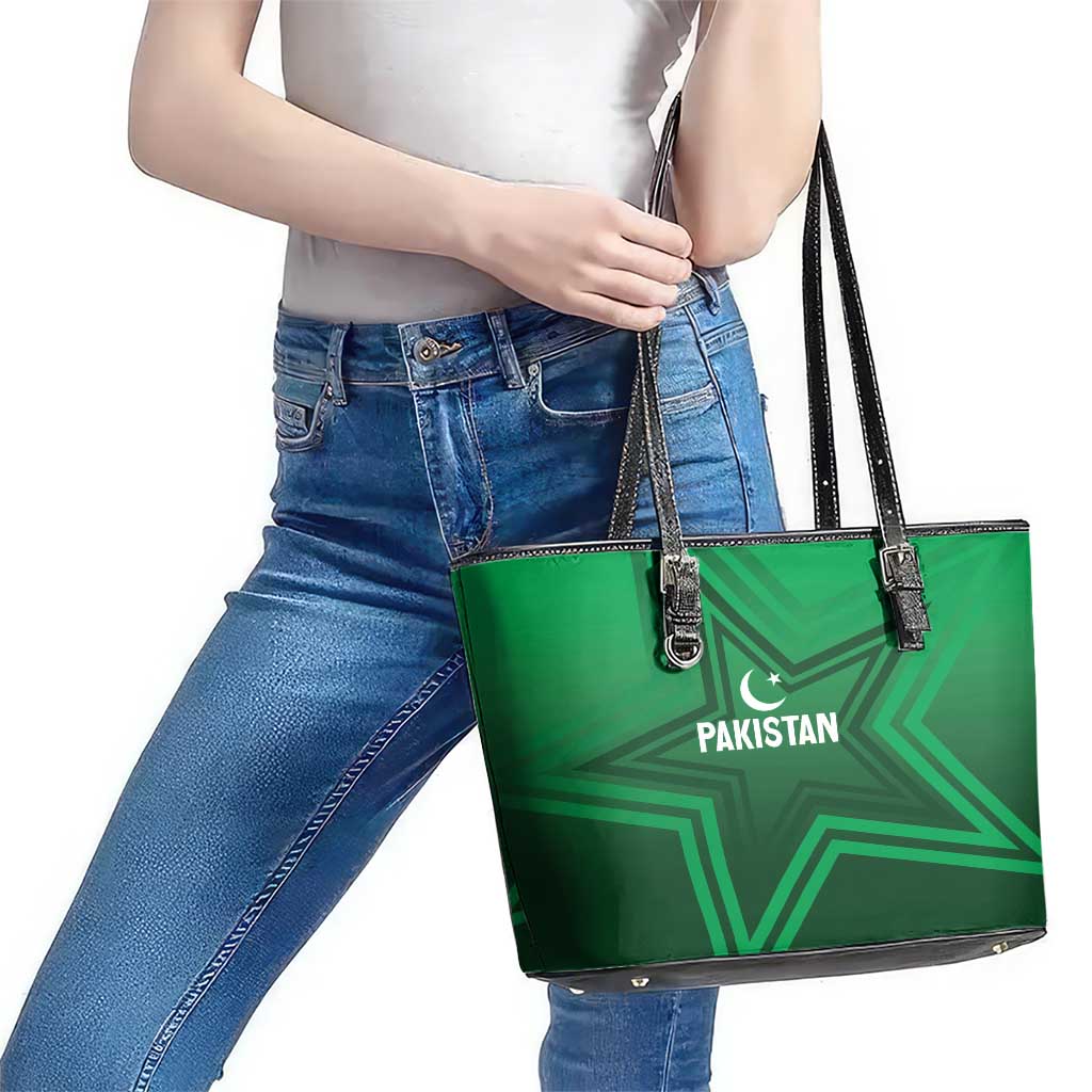 Pakistan Cricket World Cup 2024 Leather Tote Bag Star Jersey Inspired - Wonder Print Shop