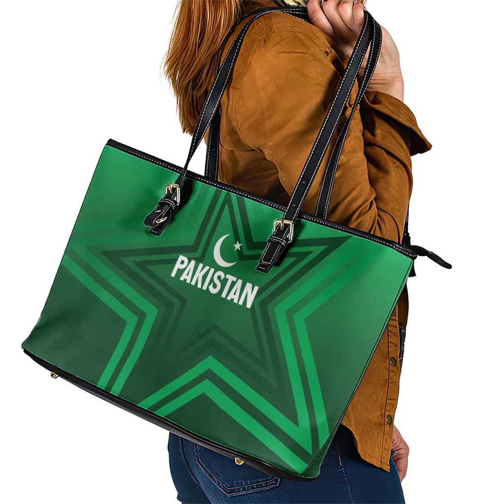 Pakistan Cricket World Cup 2024 Leather Tote Bag Star Jersey Inspired - Wonder Print Shop
