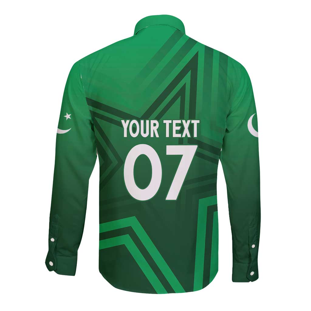 Pakistan Cricket World Cup 2024 Long Sleeve Button Shirt Star Jersey Inspired - Wonder Print Shop