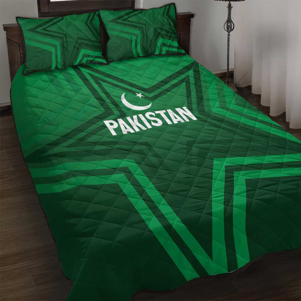 Pakistan Cricket World Cup 2024 Quilt Bed Set Star Jersey Inspired - Wonder Print Shop