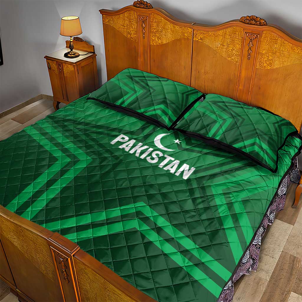 Pakistan Cricket World Cup 2024 Quilt Bed Set Star Jersey Inspired - Wonder Print Shop