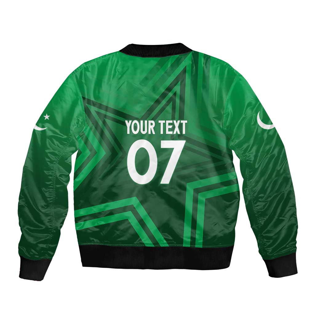 Pakistan Cricket World Cup 2024 Sleeve Zip Bomber Jacket Star Jersey Inspired - Wonder Print Shop