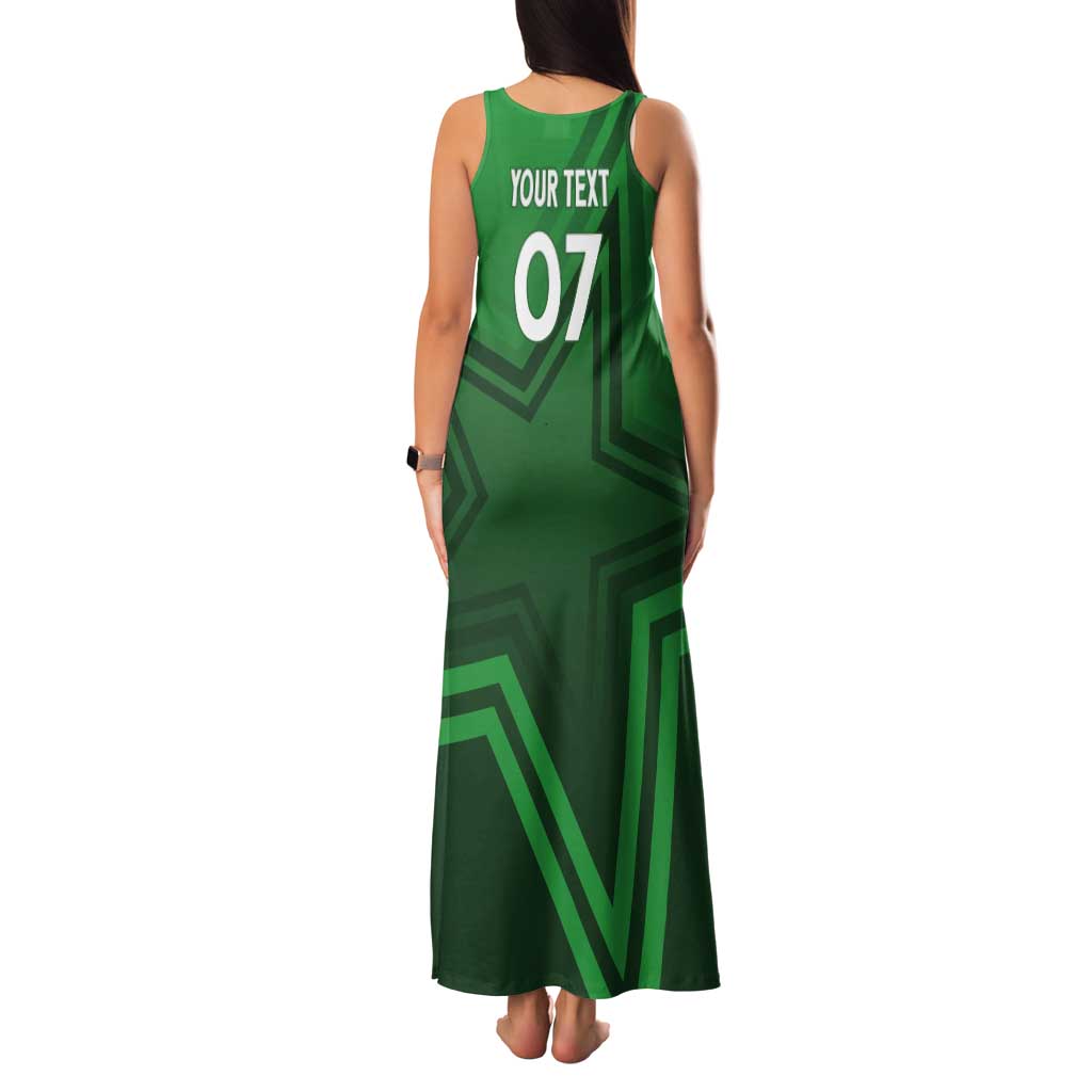 Pakistan Cricket World Cup 2024 Tank Maxi Dress Star Jersey Inspired - Wonder Print Shop