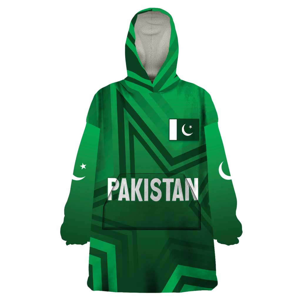 Pakistan Cricket World Cup 2024 Wearable Blanket Hoodie Star Jersey Inspired - Wonder Print Shop