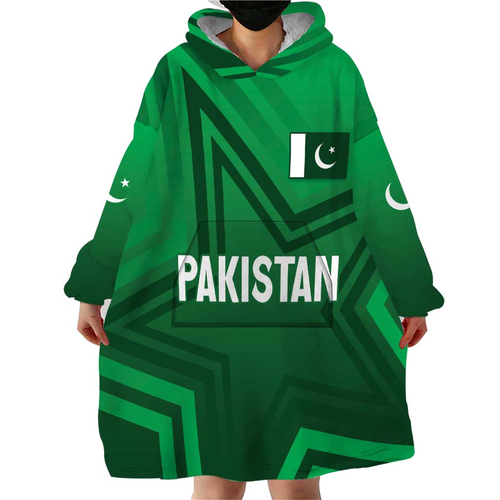 Pakistan Cricket World Cup 2024 Wearable Blanket Hoodie Star Jersey Inspired - Wonder Print Shop