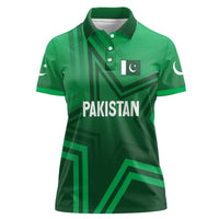 Pakistan Cricket World Cup 2024 Women Polo Shirt Star Jersey Inspired - Wonder Print Shop