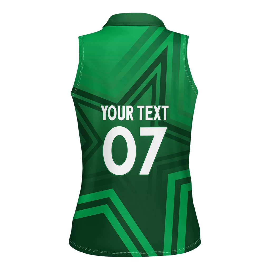 Pakistan Cricket World Cup 2024 Women Sleeveless Polo Shirt Star Jersey Inspired - Wonder Print Shop