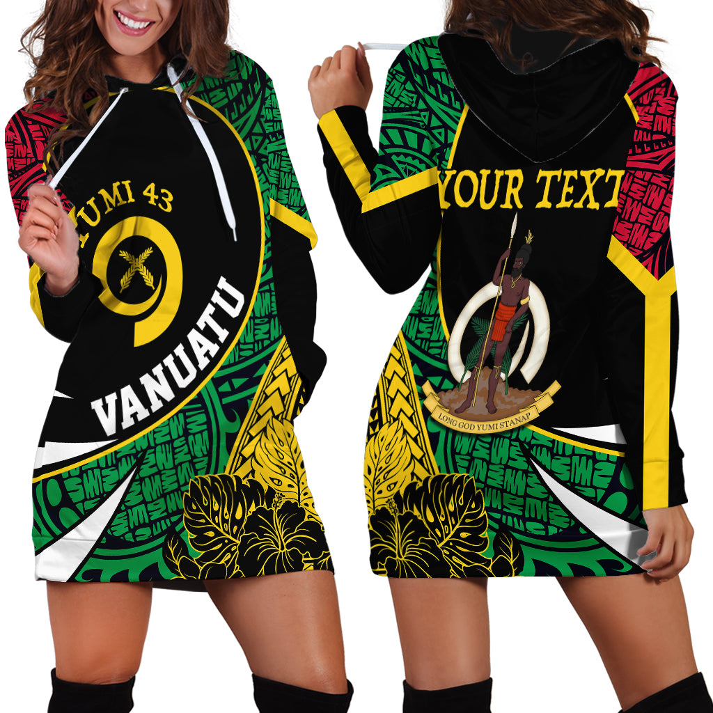 Personalised Vanuatu Hoodie Dress Independence Day Yumi 43 - Wonder Print Shop