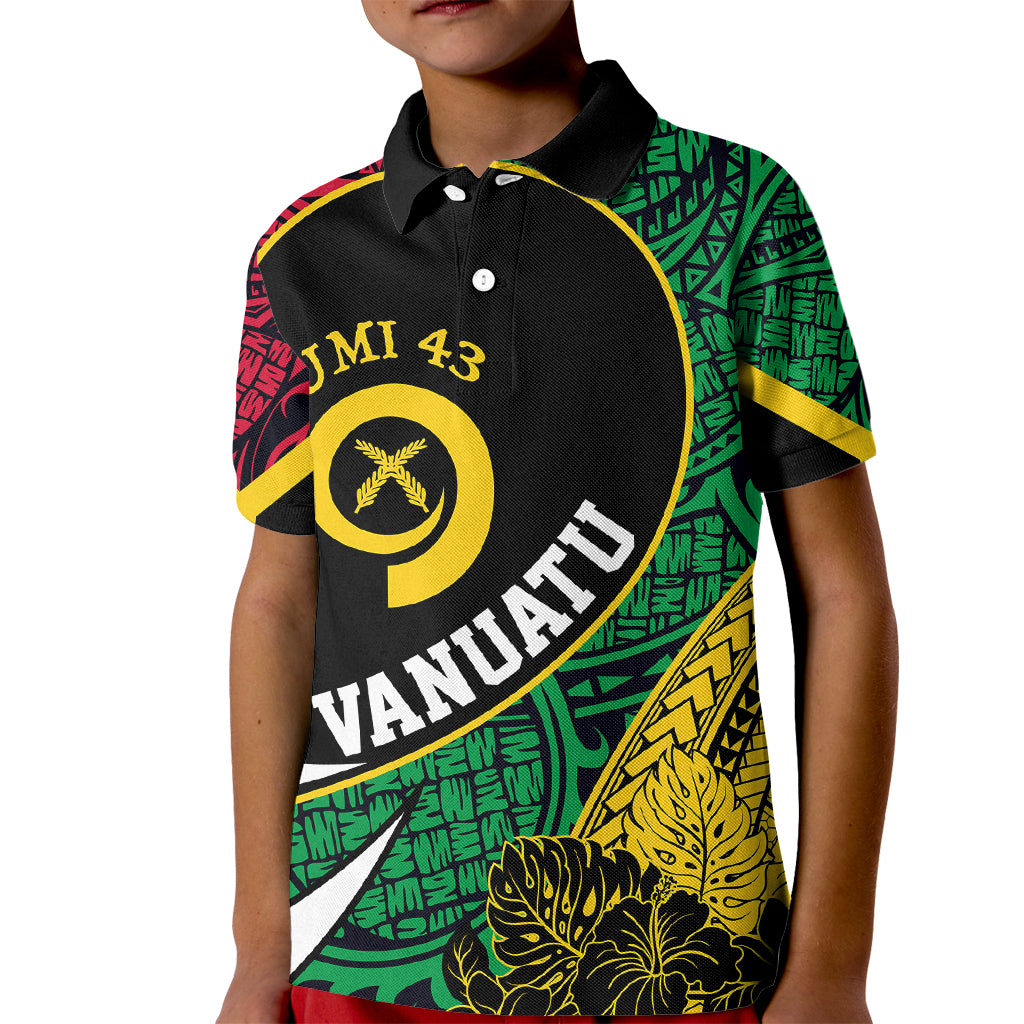 Personalised Vanuatu Kid Polo Shirt Independence Day Yumi 43 - Wonder Print Shop