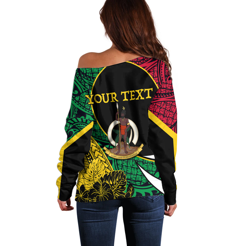 Personalised Vanuatu Off Shoulder Sweater Independence Day Yumi 43 - Wonder Print Shop