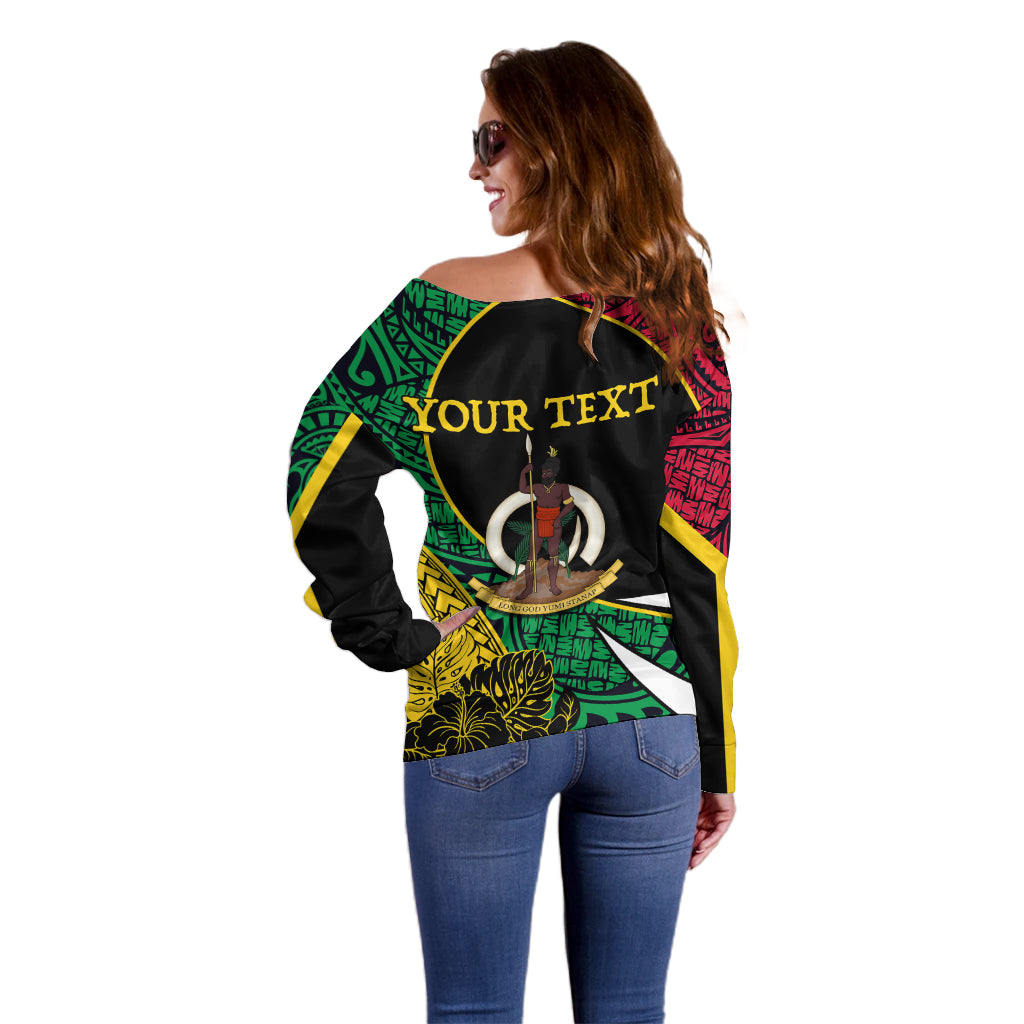 Personalised Vanuatu Off Shoulder Sweater Independence Day Yumi 43 - Wonder Print Shop