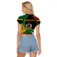 Personalised Vanuatu Raglan Cropped T Shirt Independence Day Yumi 43 - Wonder Print Shop