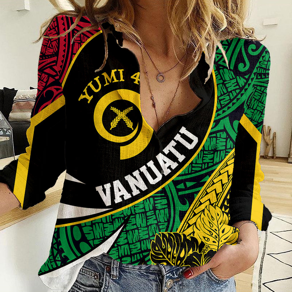 Personalised Vanuatu Women Casual Shirt Independence Day Yumi 43 - Wonder Print Shop