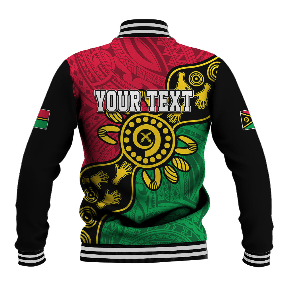 Personalised Vanuatu Baseball Jacket Mix Aboriginal Dot Art LT7 - Wonder Print Shop