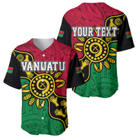 Personalised Vanuatu Baseball Jersey Mix Aboriginal Dot Art LT7 - Wonder Print Shop