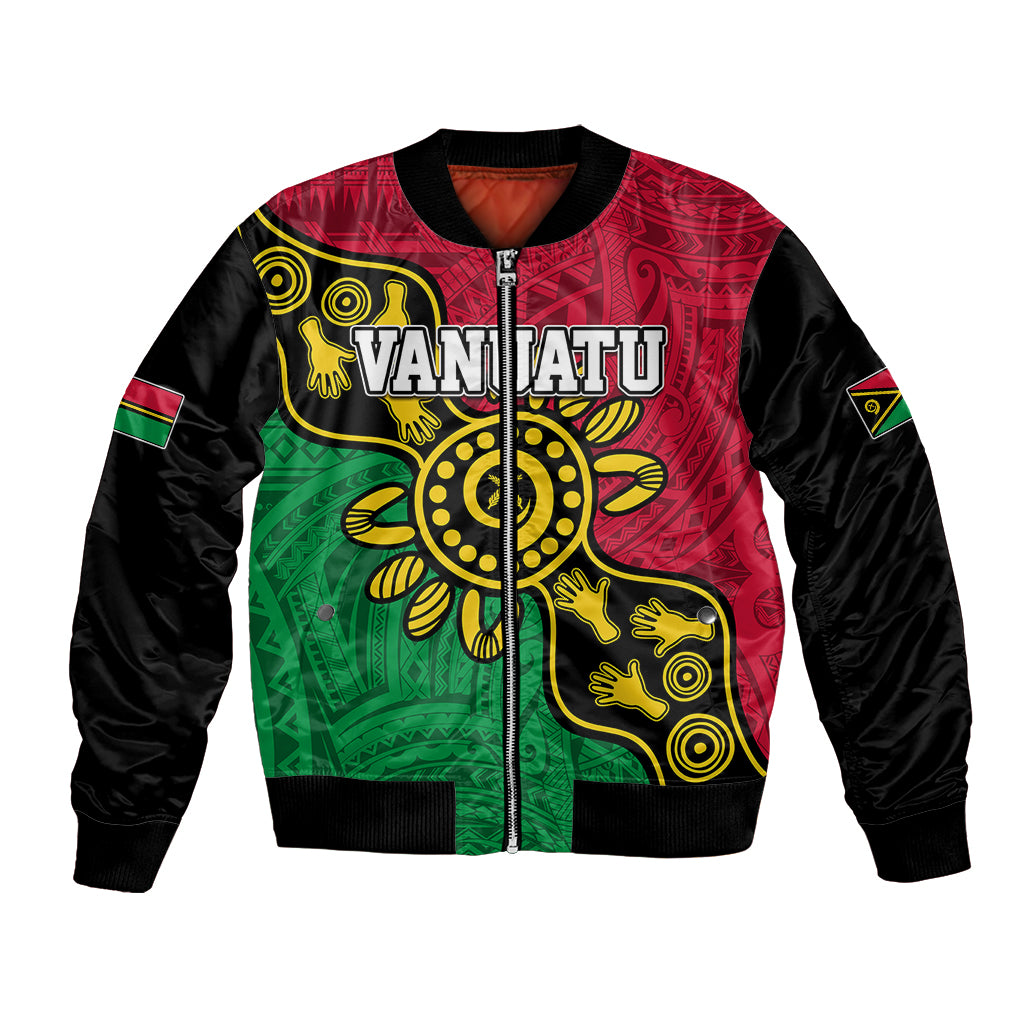 Personalised Vanuatu Bomber Jacket Mix Aboriginal Dot Art LT7 - Wonder Print Shop