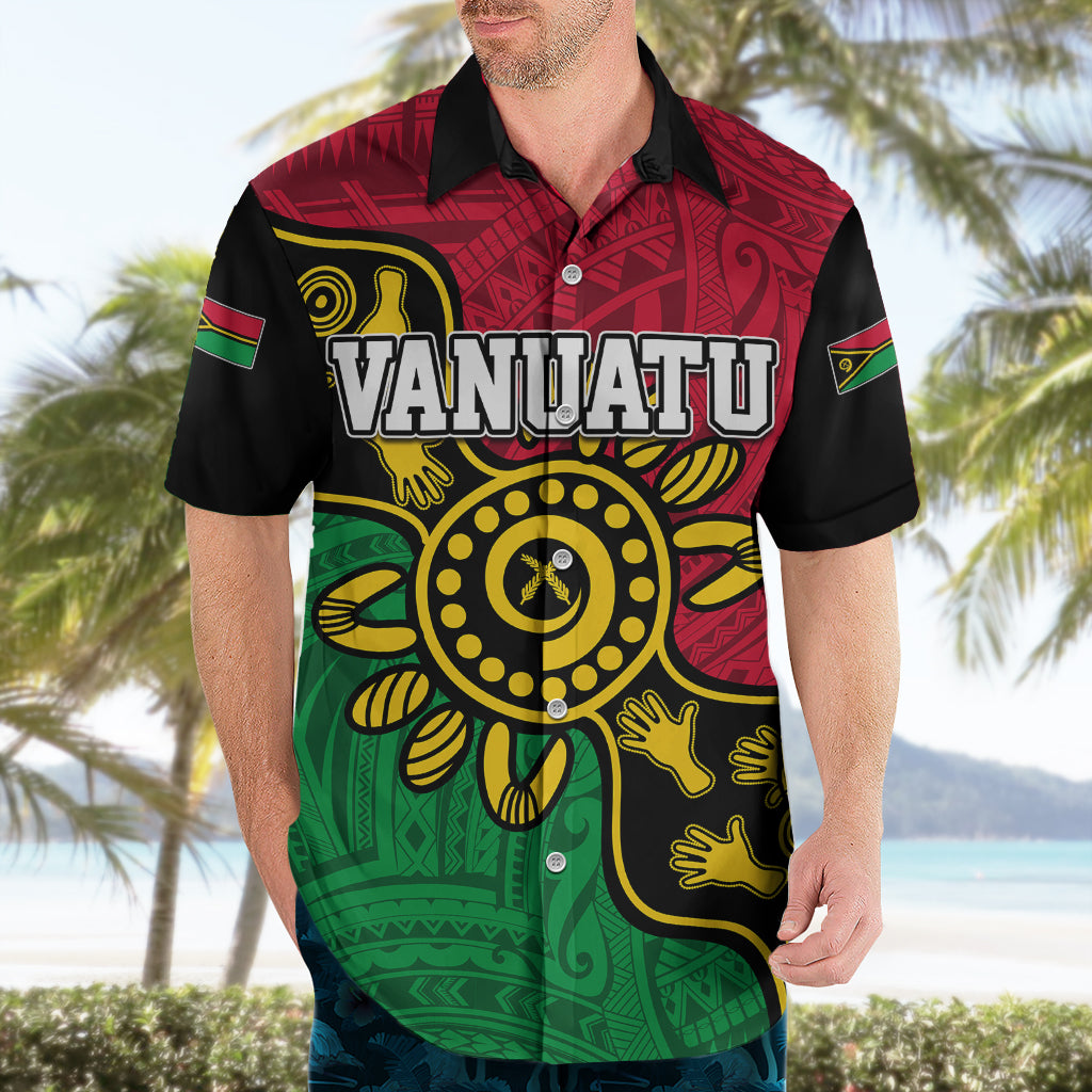Personalised Vanuatu Hawaiian Shirt Mix Aboriginal Dot Art - Wonder Print Shop