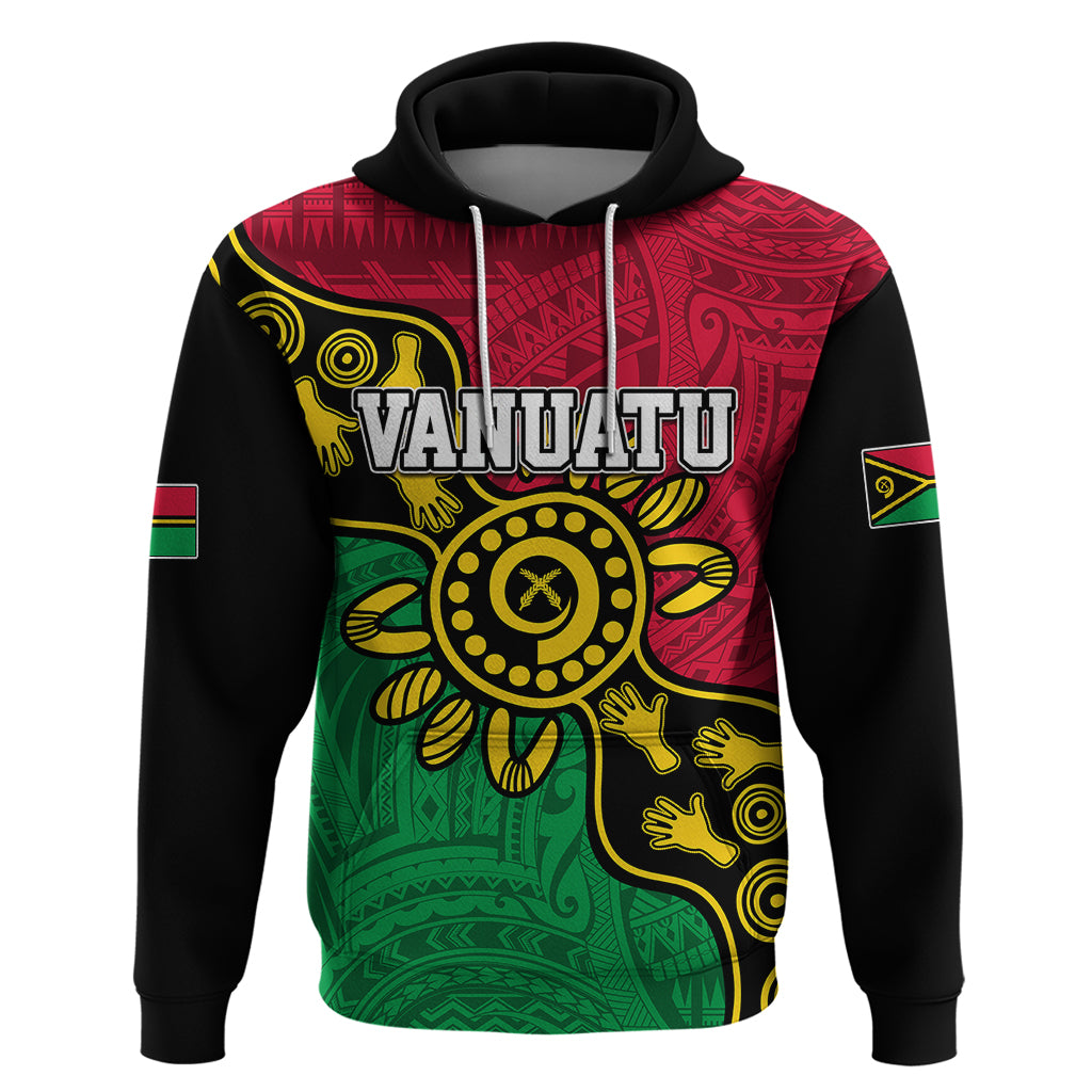 Personalised Vanuatu Hoodie Mix Aboriginal Dot Art - Wonder Print Shop