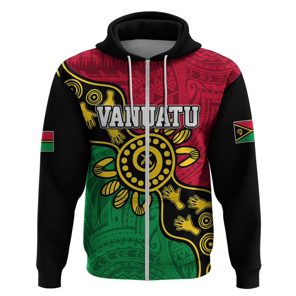 Personalised Vanuatu Hoodie Mix Aboriginal Dot Art - Wonder Print Shop