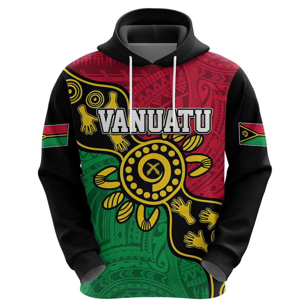 Personalised Vanuatu Hoodie Mix Aboriginal Dot Art - Wonder Print Shop