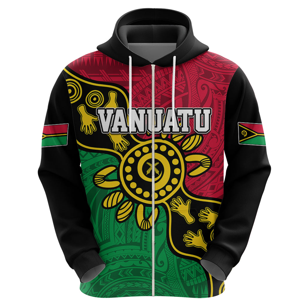 Personalised Vanuatu Hoodie Mix Aboriginal Dot Art - Wonder Print Shop