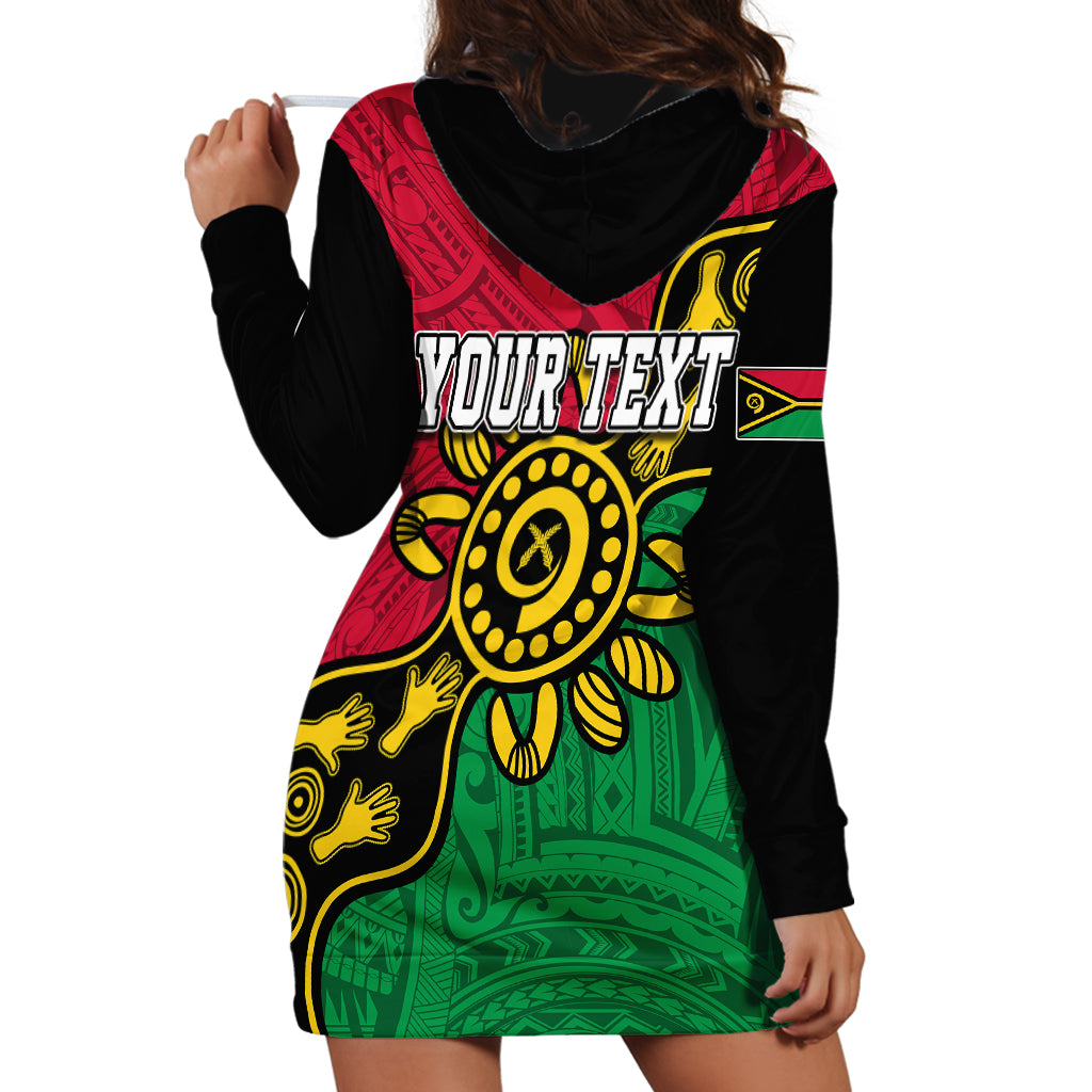 Personalised Vanuatu Hoodie Dress Mix Aboriginal Dot Art - Wonder Print Shop