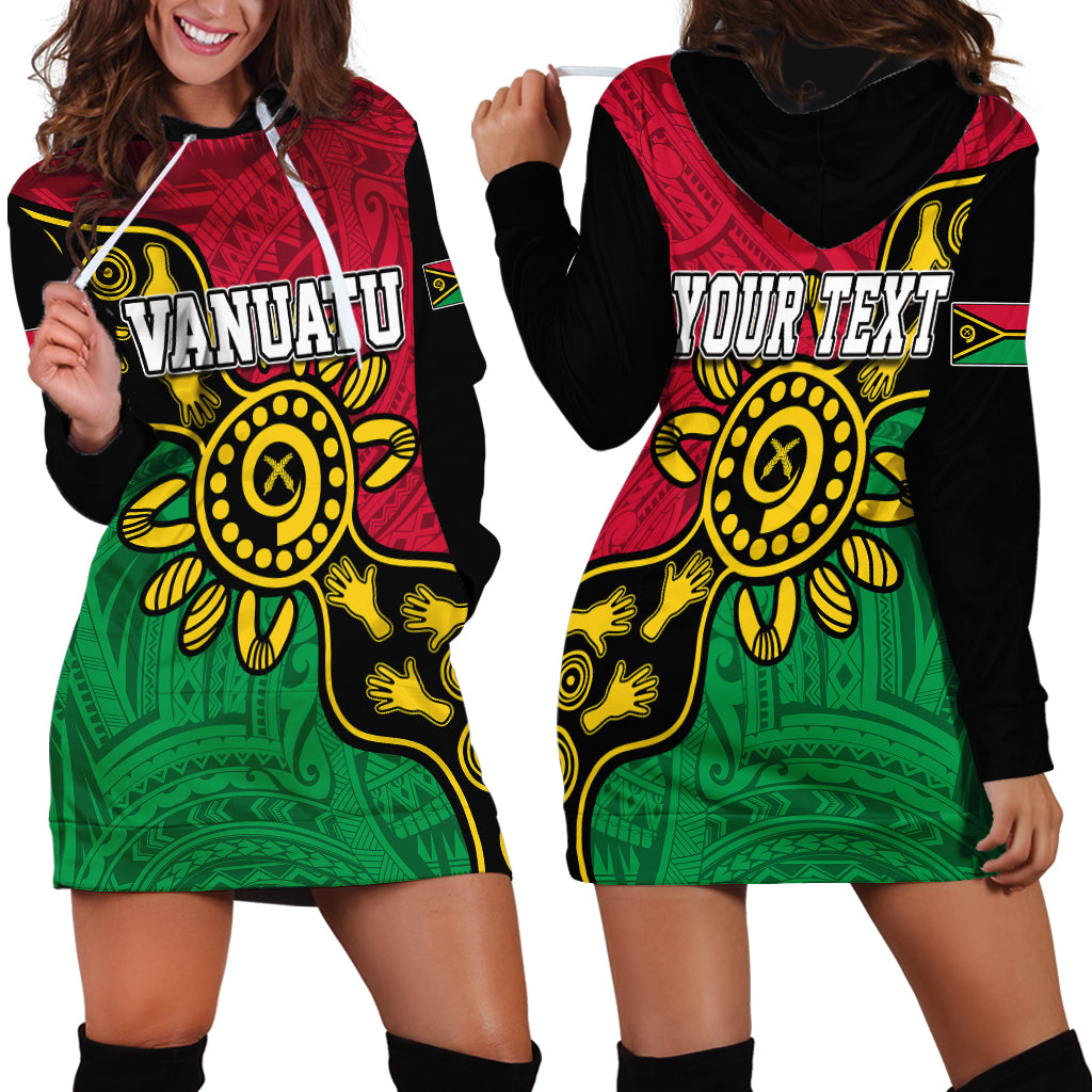 Personalised Vanuatu Hoodie Dress Mix Aboriginal Dot Art - Wonder Print Shop