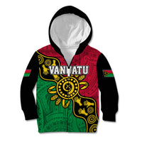 Personalised Vanuatu Kid Hoodie Mix Aboriginal Dot Art - Wonder Print Shop