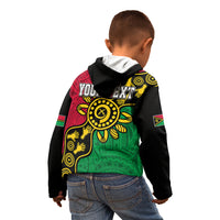 Personalised Vanuatu Kid Hoodie Mix Aboriginal Dot Art - Wonder Print Shop