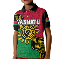 Personalised Vanuatu Kid Polo Shirt Mix Aboriginal Dot Art - Wonder Print Shop