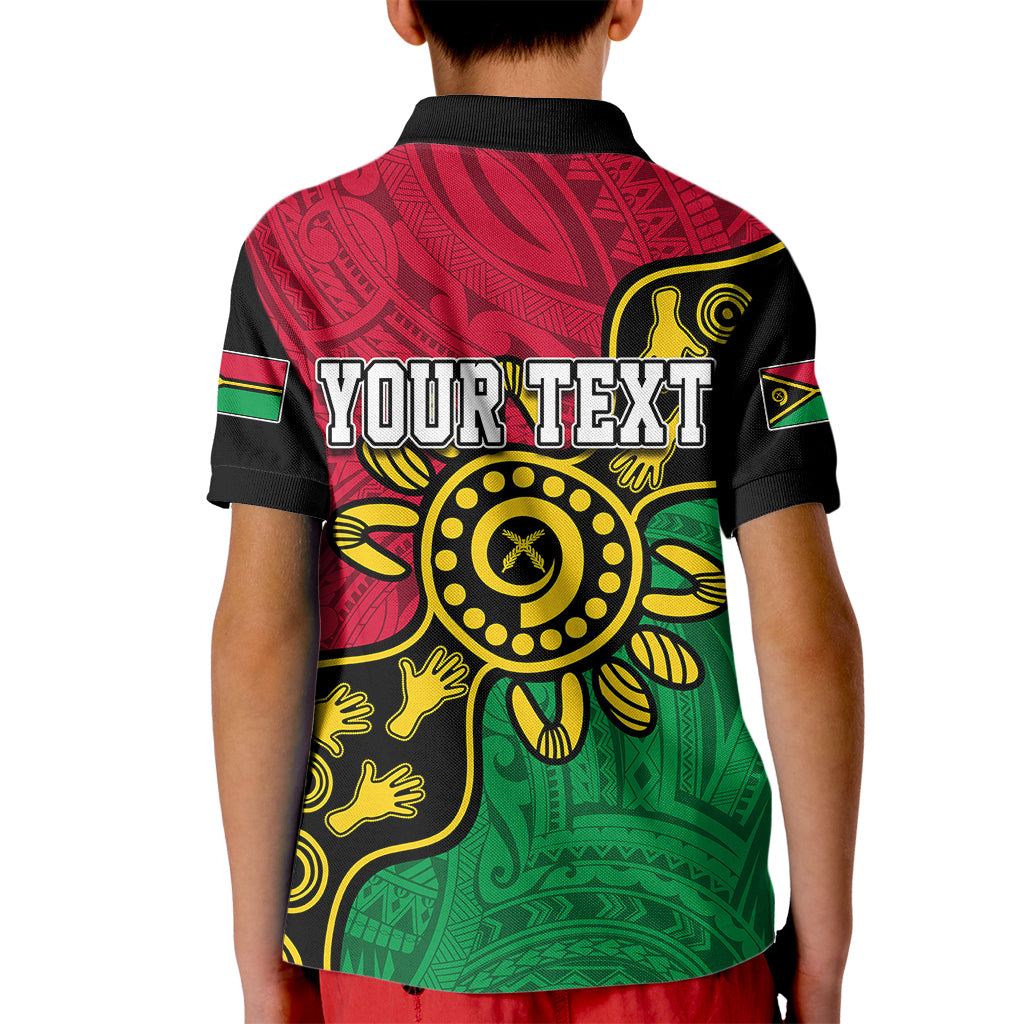 Personalised Vanuatu Kid Polo Shirt Mix Aboriginal Dot Art - Wonder Print Shop