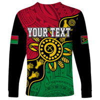 Personalised Vanuatu Long Sleeve Shirt Mix Aboriginal Dot Art - Wonder Print Shop