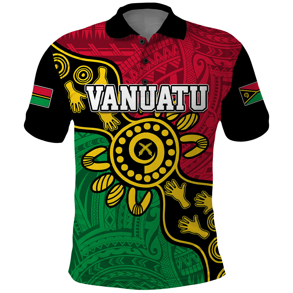 Personalised Vanuatu Polo Shirt Mix Aboriginal Dot Art - Wonder Print Shop