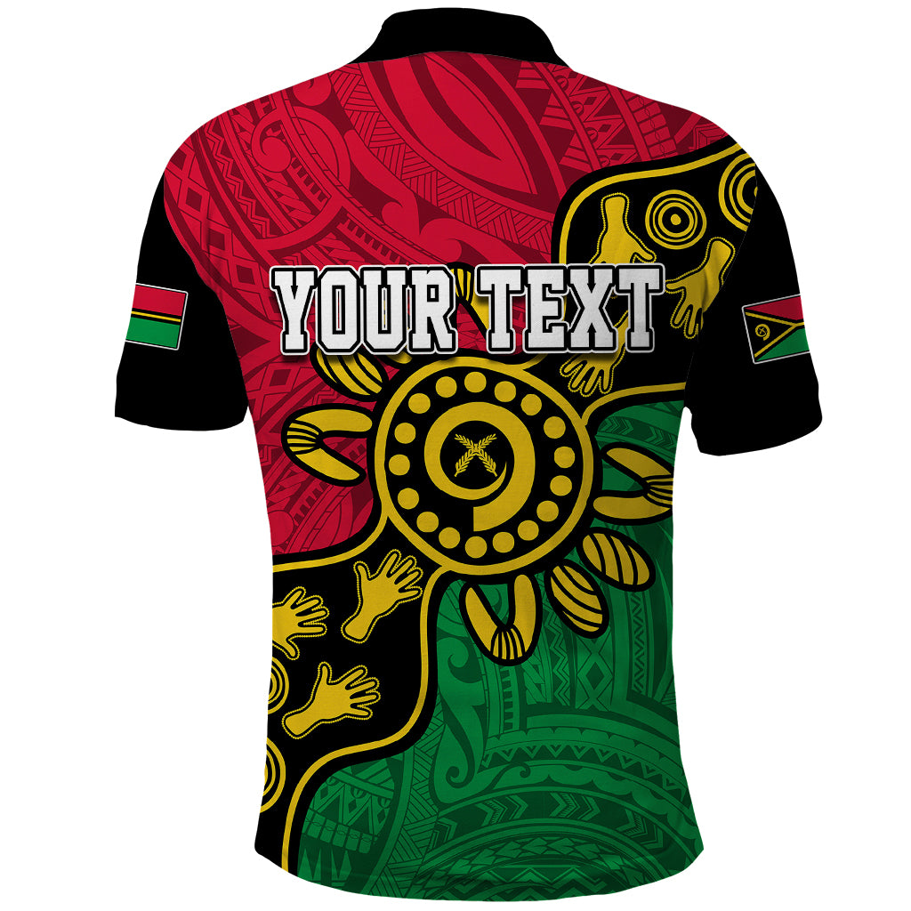 Personalised Vanuatu Polo Shirt Mix Aboriginal Dot Art - Wonder Print Shop