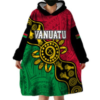 Personalised Vanuatu Wearable Blanket Hoodie Mix Aboriginal Dot Art - Wonder Print Shop