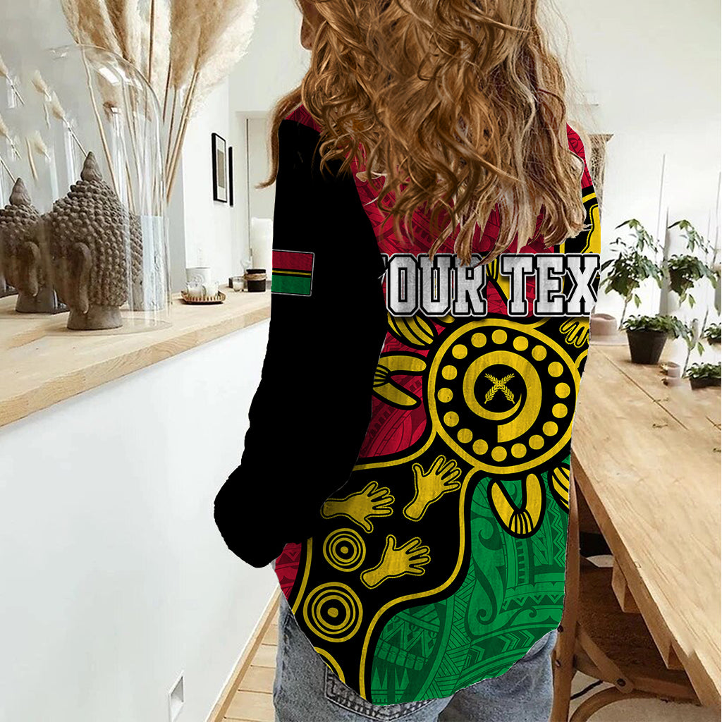 Personalised Vanuatu Women Casual Shirt Mix Aboriginal Dot Art - Wonder Print Shop
