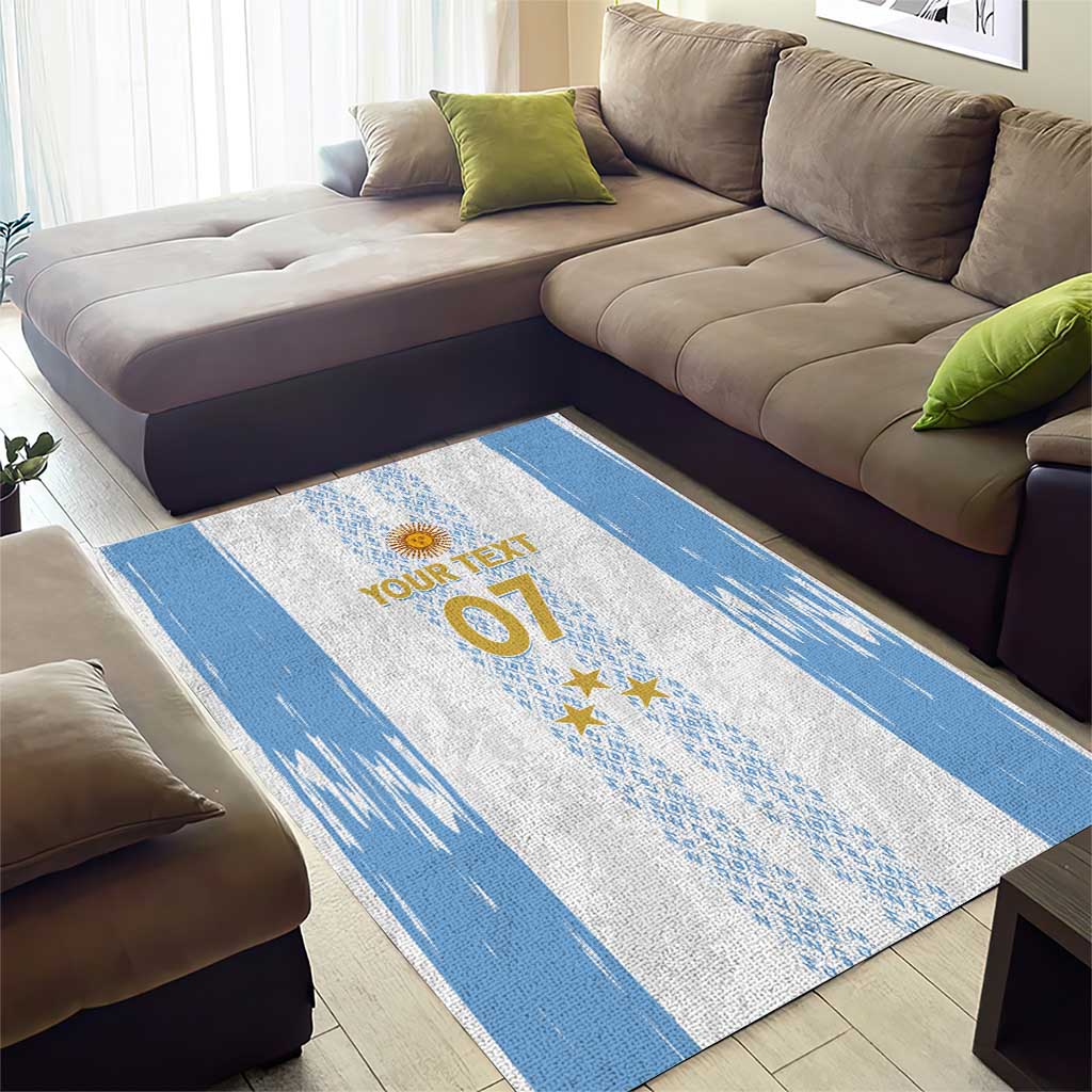 Argentina Football Custom Area Rug 2024 Albiceleste Grunge LT7 - Wonder Print Shop