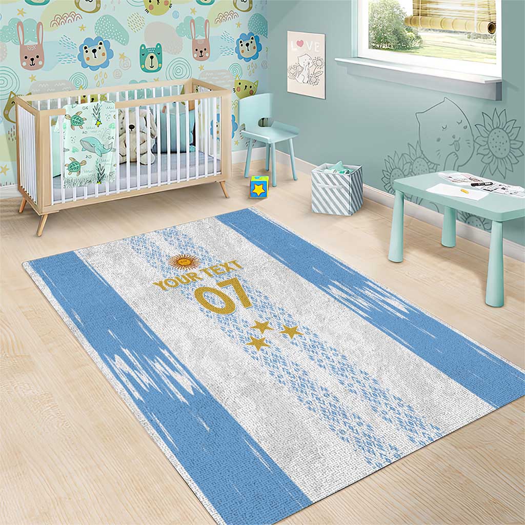 Argentina Football Custom Area Rug 2024 Albiceleste Grunge LT7 - Wonder Print Shop