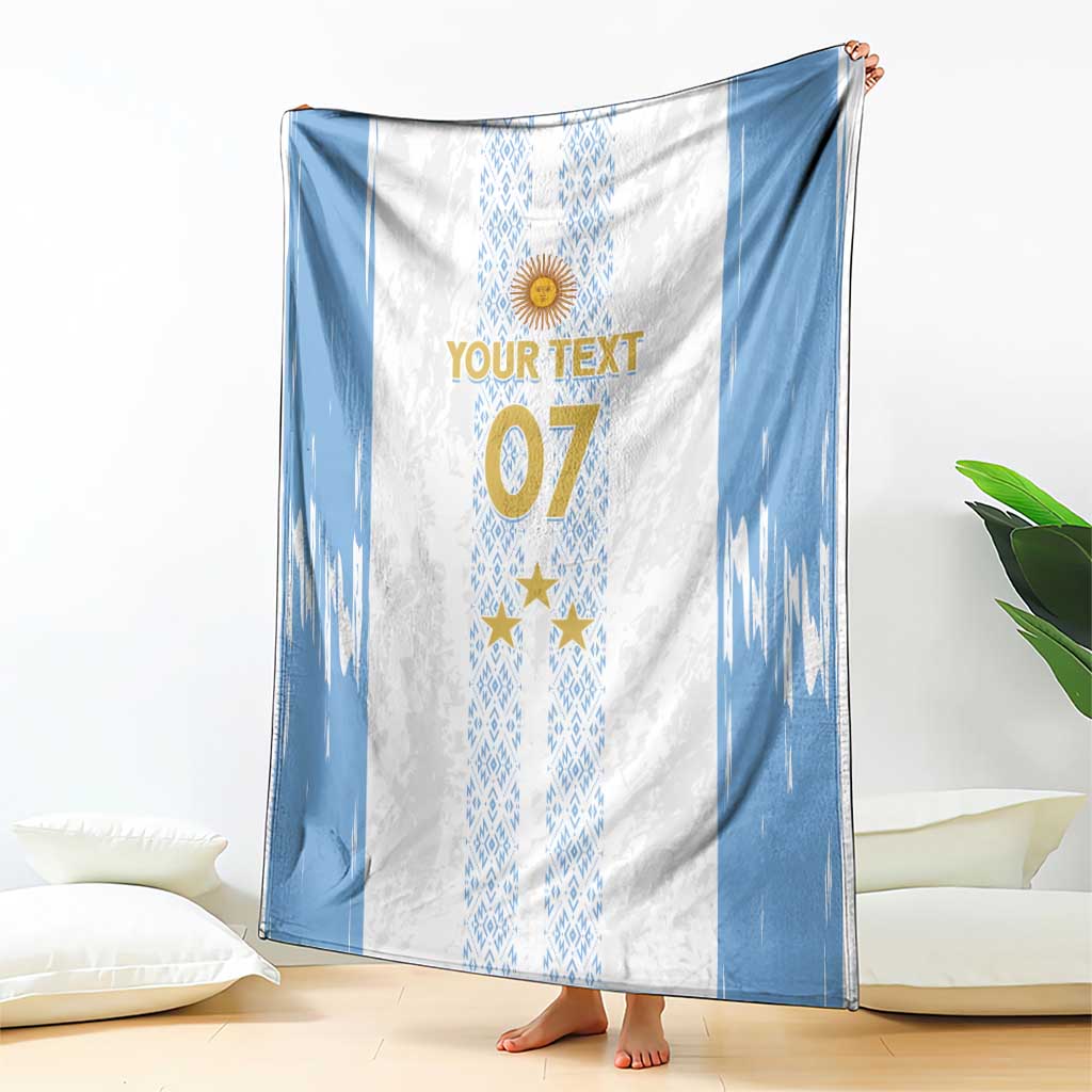 Argentina Football Custom Blanket 2024 Albiceleste Grunge