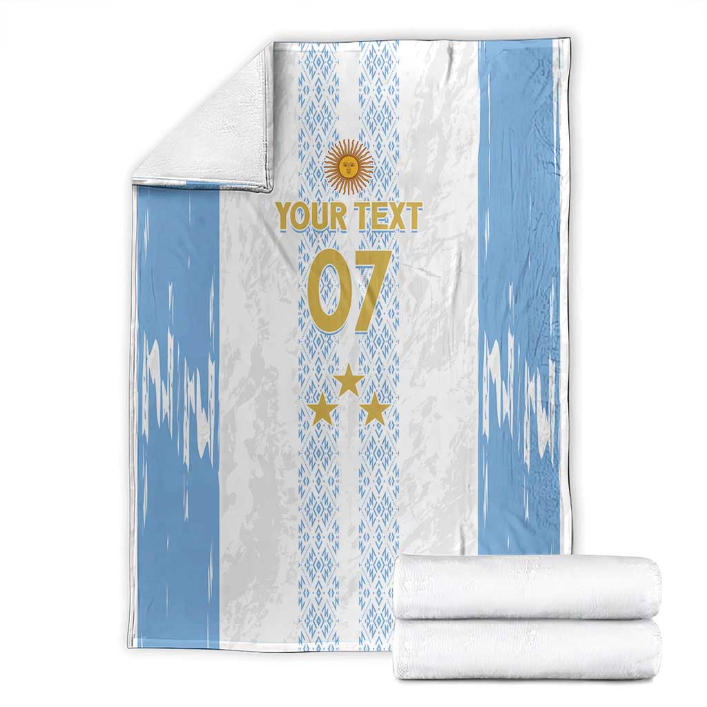 Argentina Football Custom Blanket 2024 Albiceleste Grunge