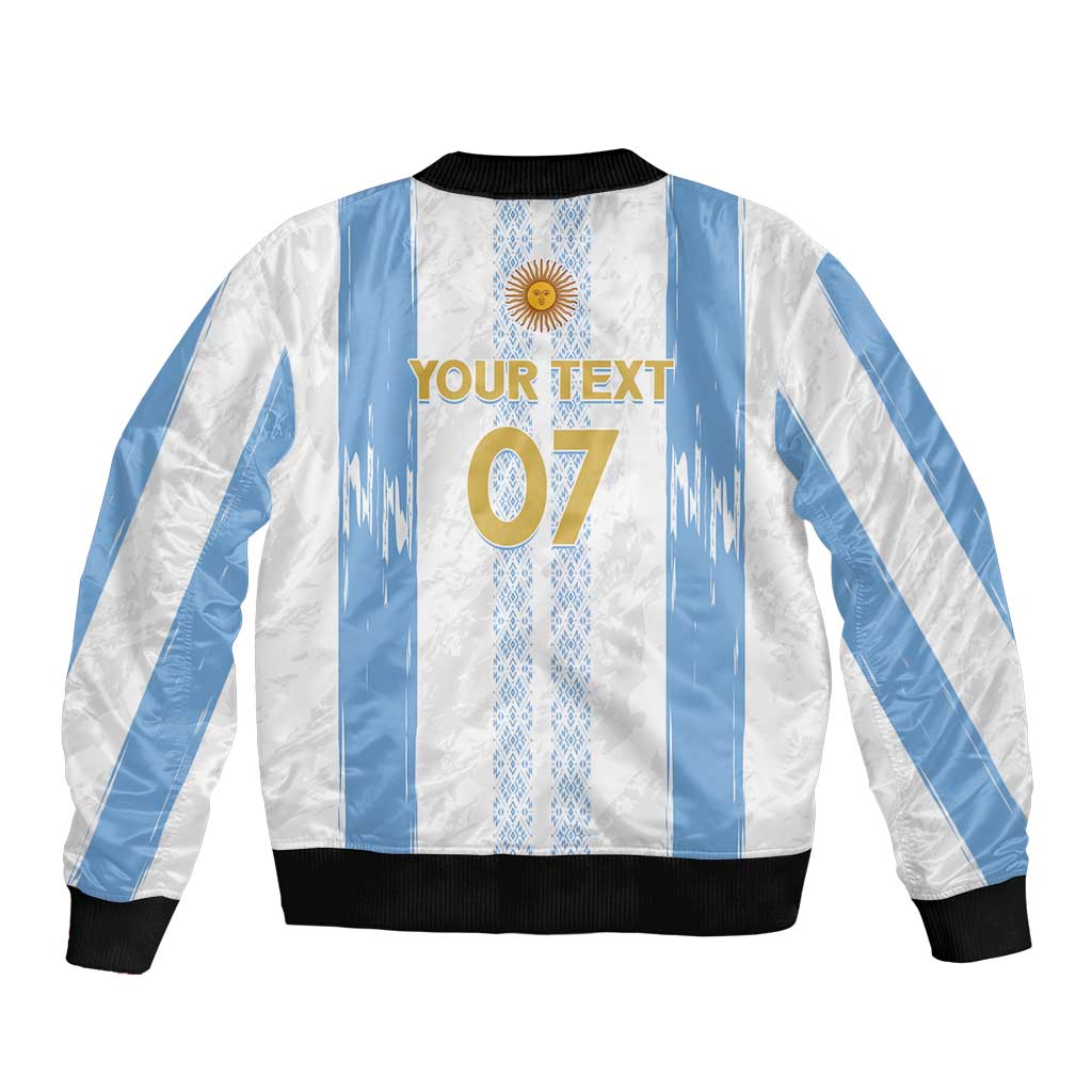 Argentina Football Custom Bomber Jacket 2024 Albiceleste Grunge LT7 - Wonder Print Shop