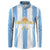 Argentina Football Custom Button Sweatshirt 2024 Albiceleste Grunge LT7 - Wonder Print Shop