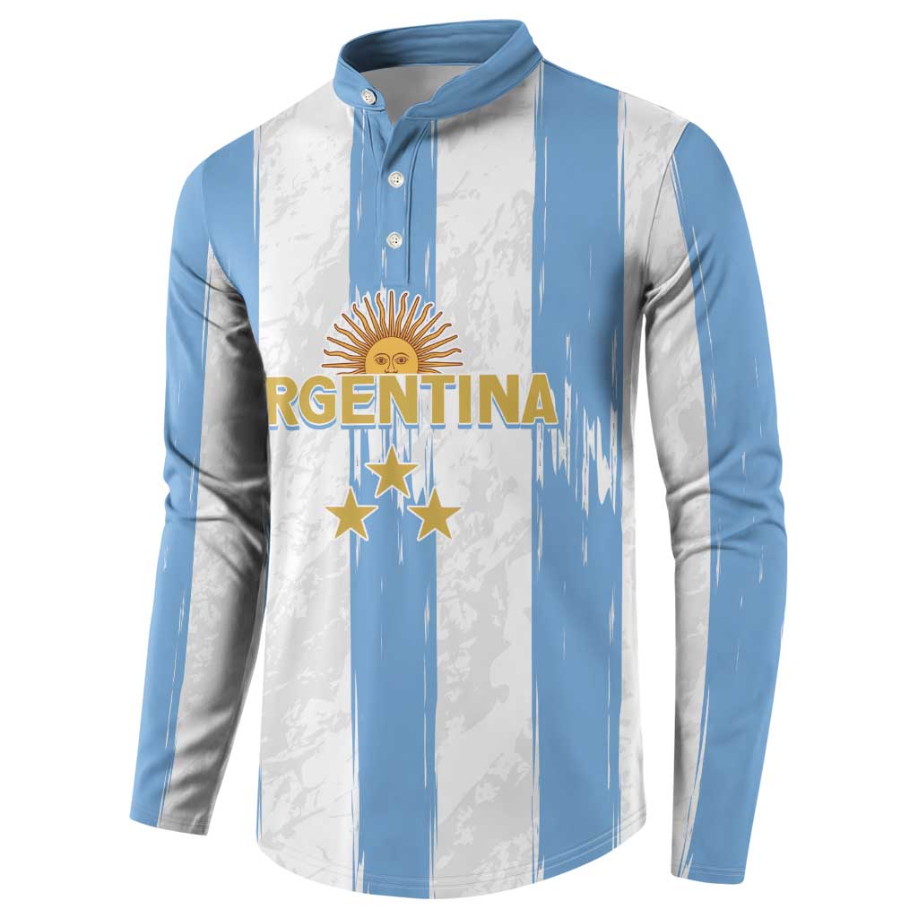 Argentina Football Custom Button Sweatshirt 2024 Albiceleste Grunge LT7 - Wonder Print Shop