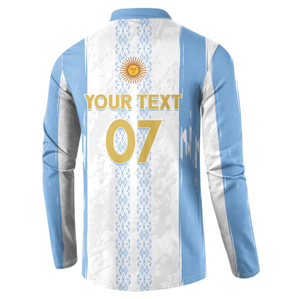 Argentina Football Custom Button Sweatshirt 2024 Albiceleste Grunge LT7 - Wonder Print Shop
