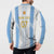 Argentina Football Custom Button Sweatshirt 2024 Albiceleste Grunge LT7 - Wonder Print Shop