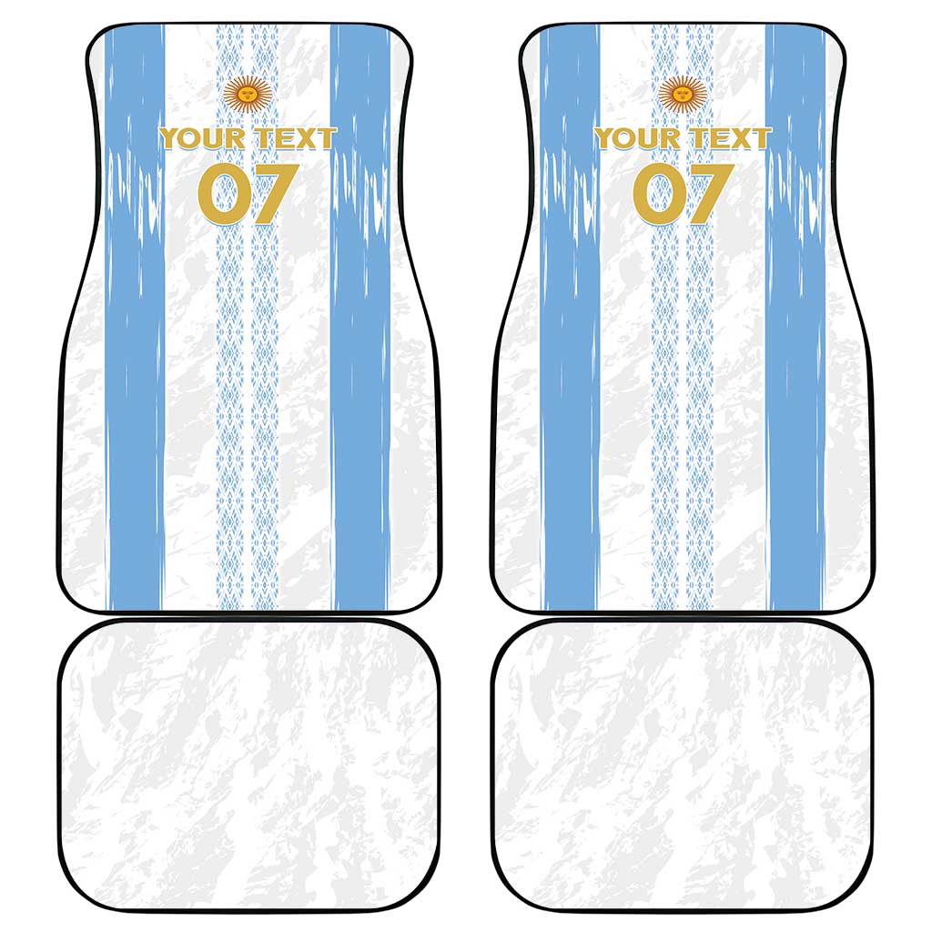 Argentina Football Custom Car Mats 2024 Albiceleste Grunge LT7 - Wonder Print Shop