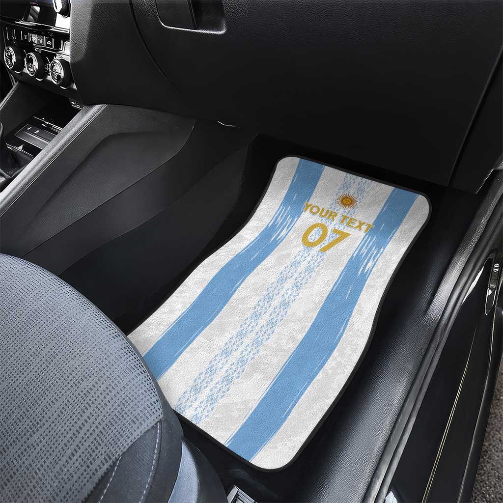 Argentina Football Custom Car Mats 2024 Albiceleste Grunge LT7 - Wonder Print Shop