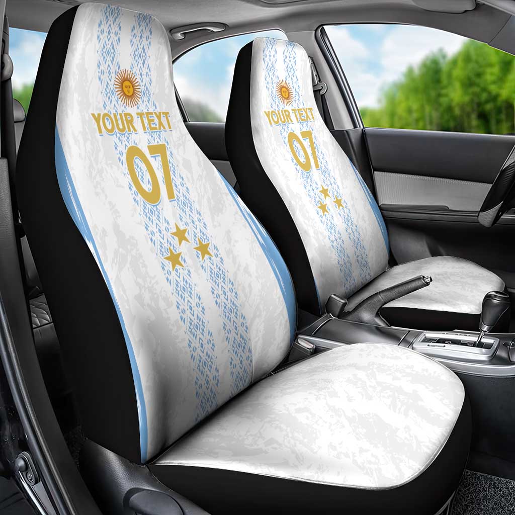 Argentina Football Custom Car Seat Cover 2024 Albiceleste Grunge LT7 - Wonder Print Shop