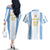Argentina Football Custom Couples Matching Off The Shoulder Long Sleeve Dress and Hawaiian Shirt 2024 Albiceleste Grunge LT7 - Wonder Print Shop