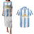 Argentina Football Custom Couples Matching Puletasi and Hawaiian Shirt 2024 Albiceleste Grunge LT7 - Wonder Print Shop